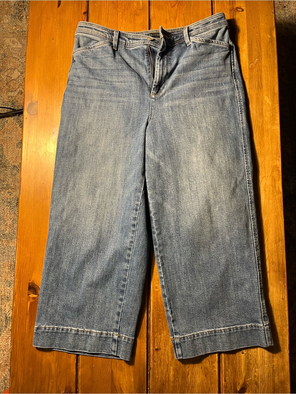 Talbots Light Blue Cropped Wide-Leg Jeans